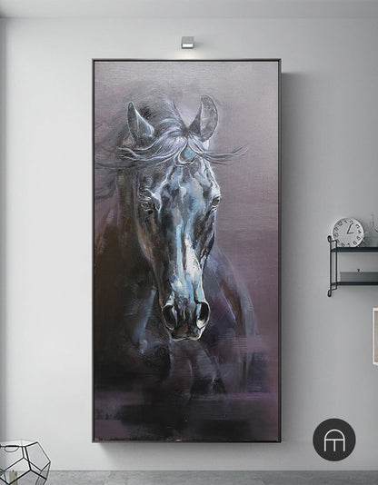 Black Horse Abstract Art #ANH11