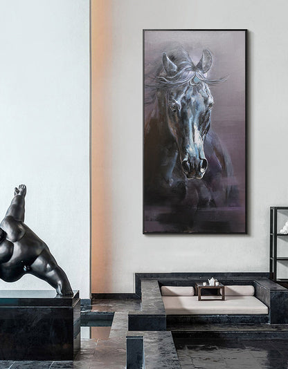 Black Horse Abstract Art #ANH11