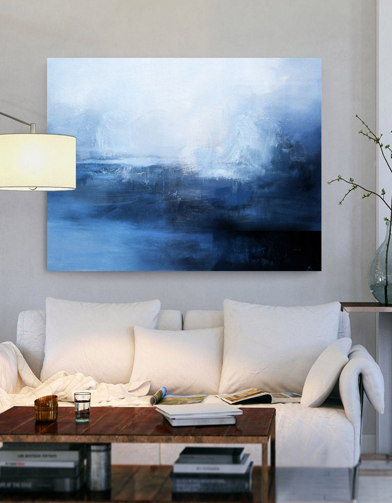 Blue Abstract Sea Landscape Painting #ABSH23