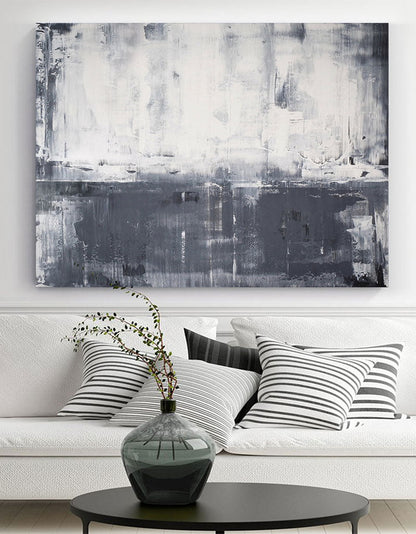 Grey And White Abstract Art #ABAH15