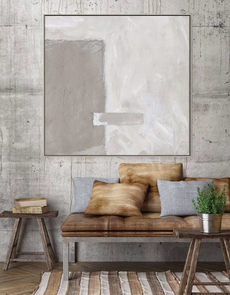 Brown White Minimalist Abstract Art #ABAS05