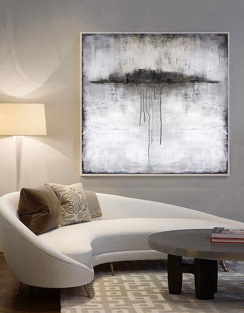 Black And White Abstract Sea Painting #ABSS01