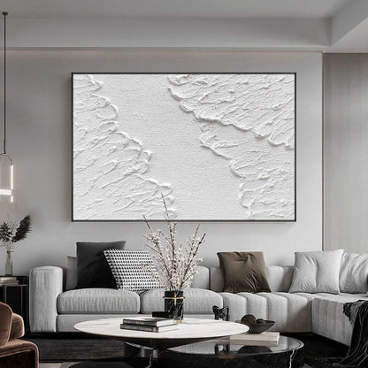 3D White Abstract Painting #ABAH45