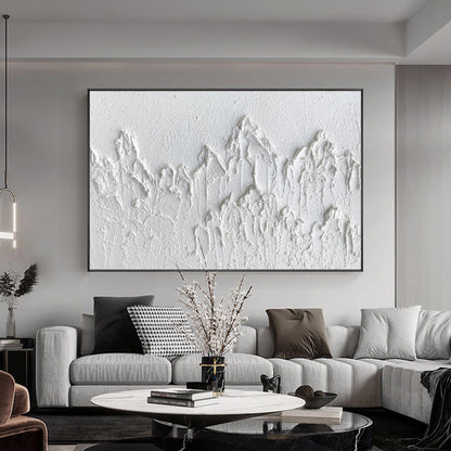 Luxury White Abstract Painting #ABAH41