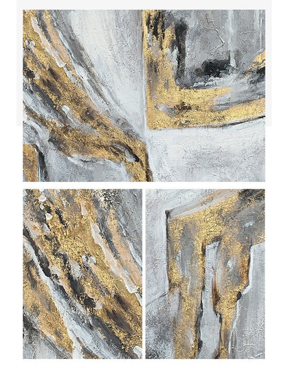 Gray Gold Abstract painting #ABAS19