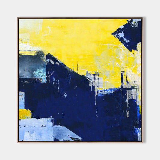 Blue Yellow Abstract Painting #ABAS14