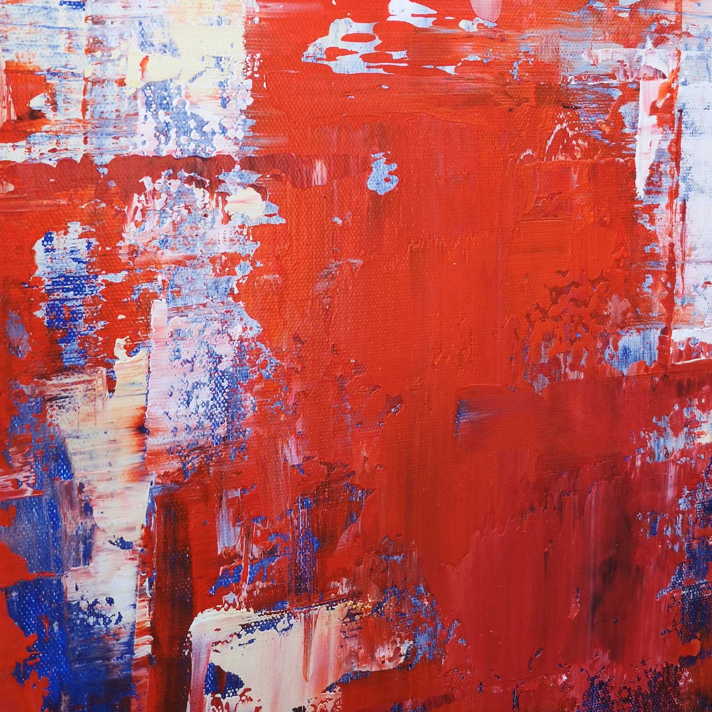 Red Blue Abstract Painting 48'' X 36'' #IS62