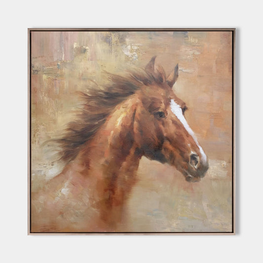 Brown Horse Portrait Painting #ANH10