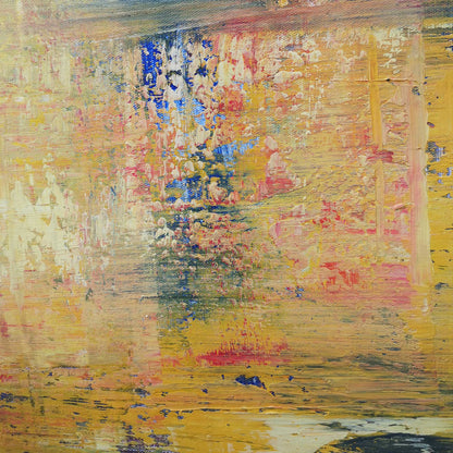 Yellow Red Abstract Painting 36'' X 48'' #IS57