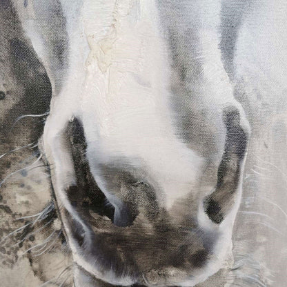 Grey White Abstract Horse Art #ANH27