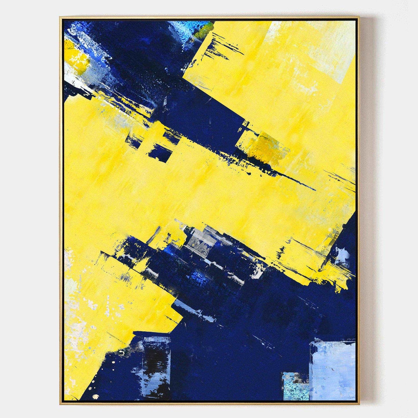 Abstract Blue Yellow Painting #ABAV14