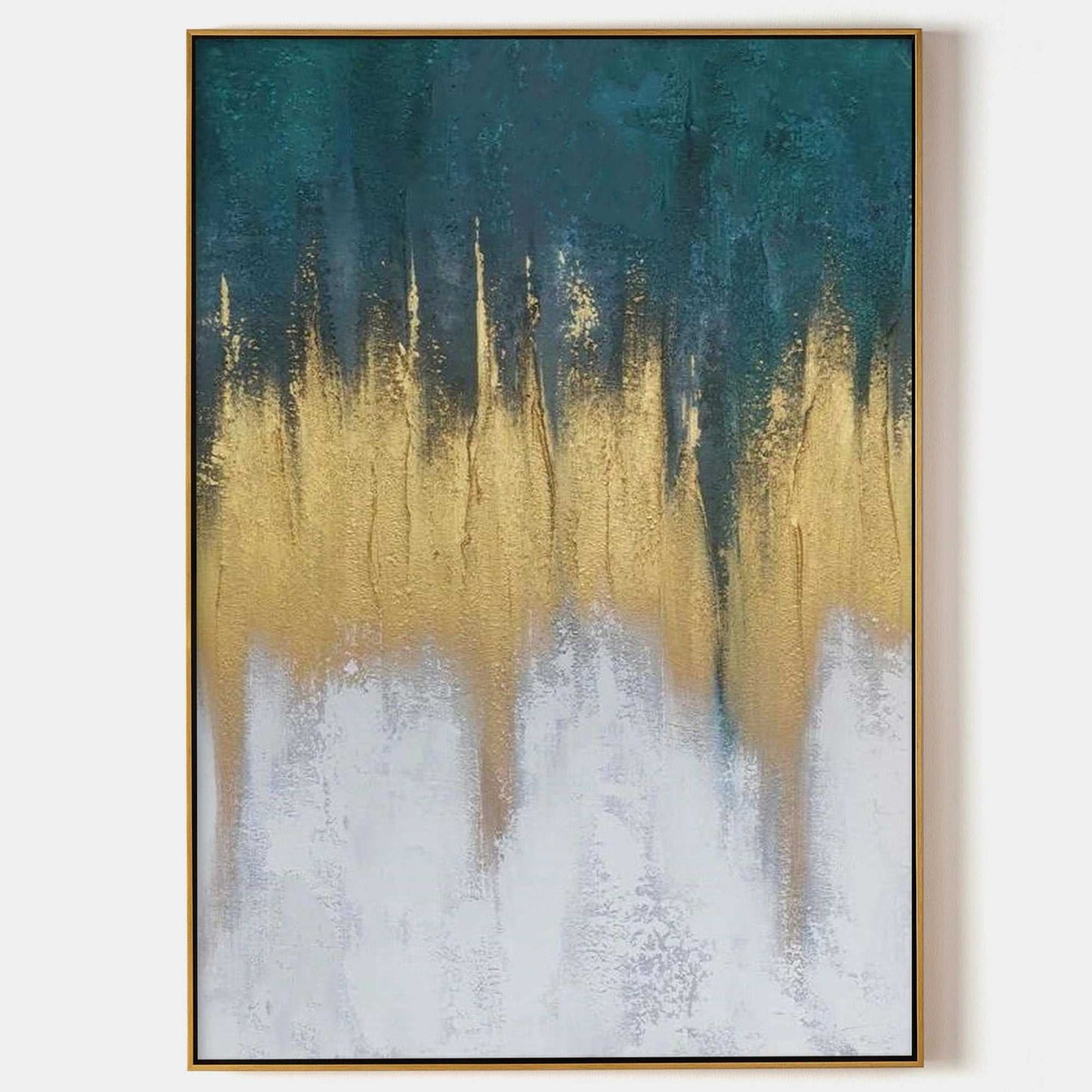 Abstract Blue And Gold Painting #ABAV157