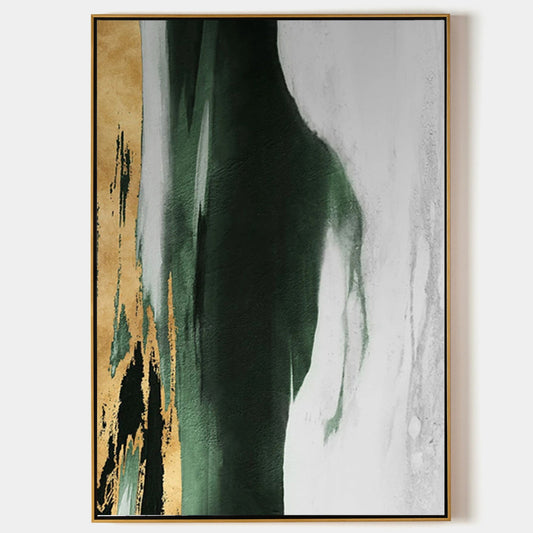 Green And Gold Abstract Painting #ABAV134