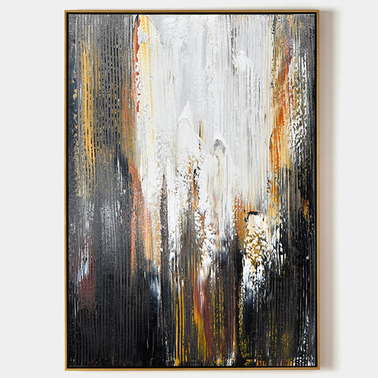 Black And Gold Abstract Painting #ABAV164