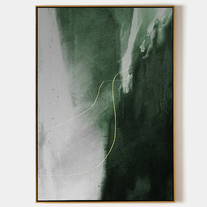 Green And Gold Abstract Painting #ABAV131