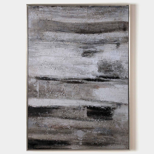 Brown Grey White Abstract Painting #ABAV73