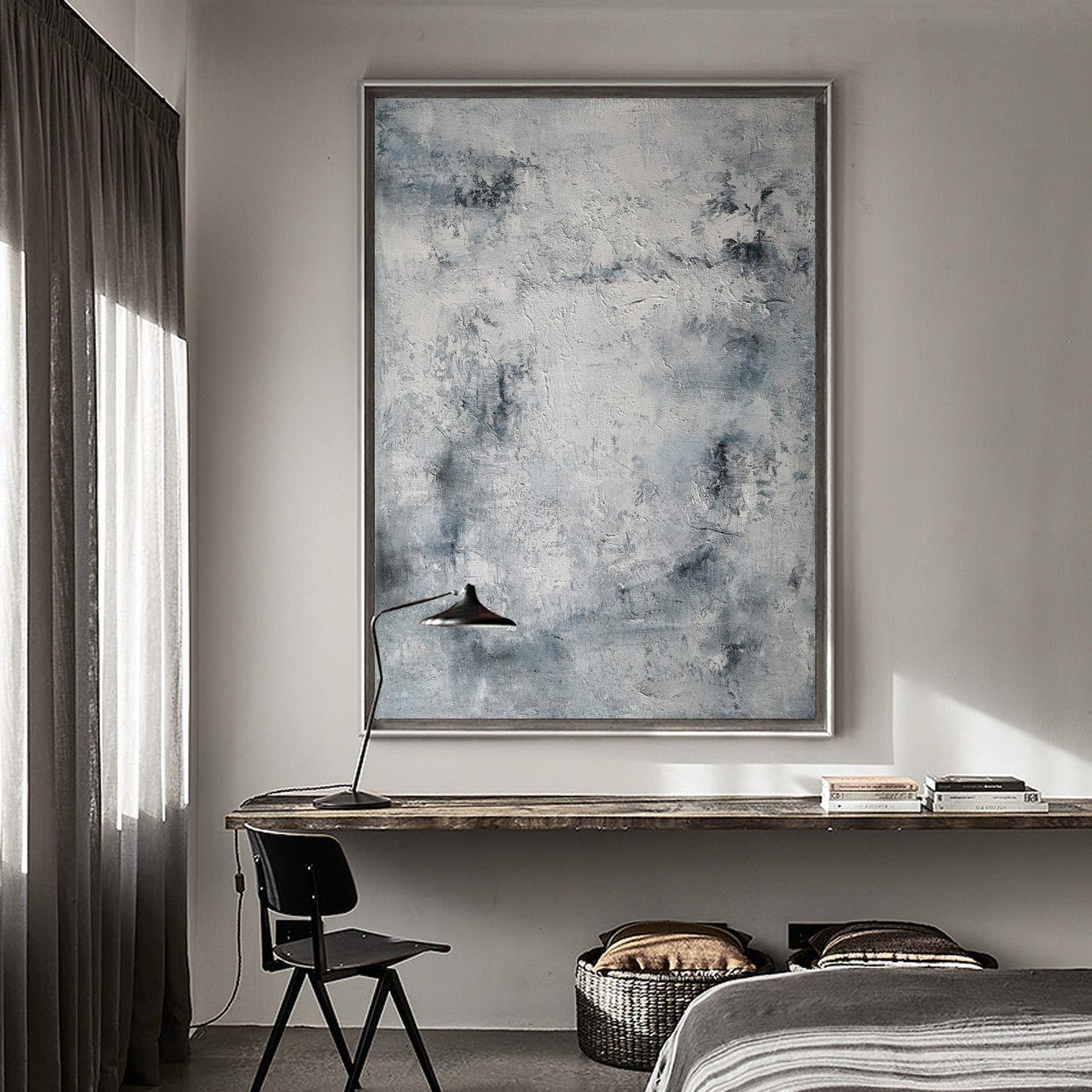 Grey Abstract Painting 36'' X 48'' #IS35