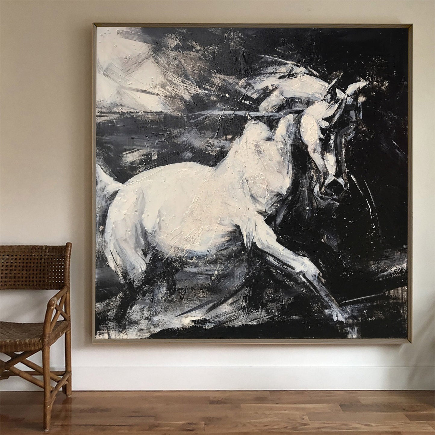 White Horse Abstract Portrait Painting #ANH24