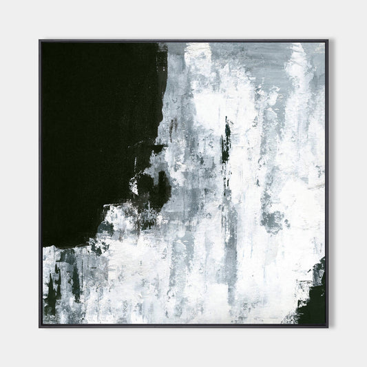 Square Black White Abstract Painting #ABAS08