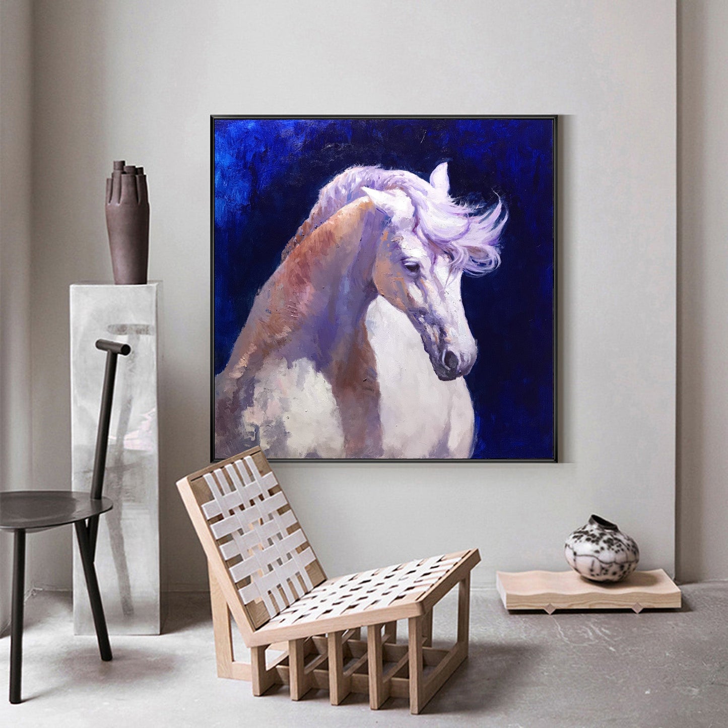 White Horse Portrait Painting #ANH25