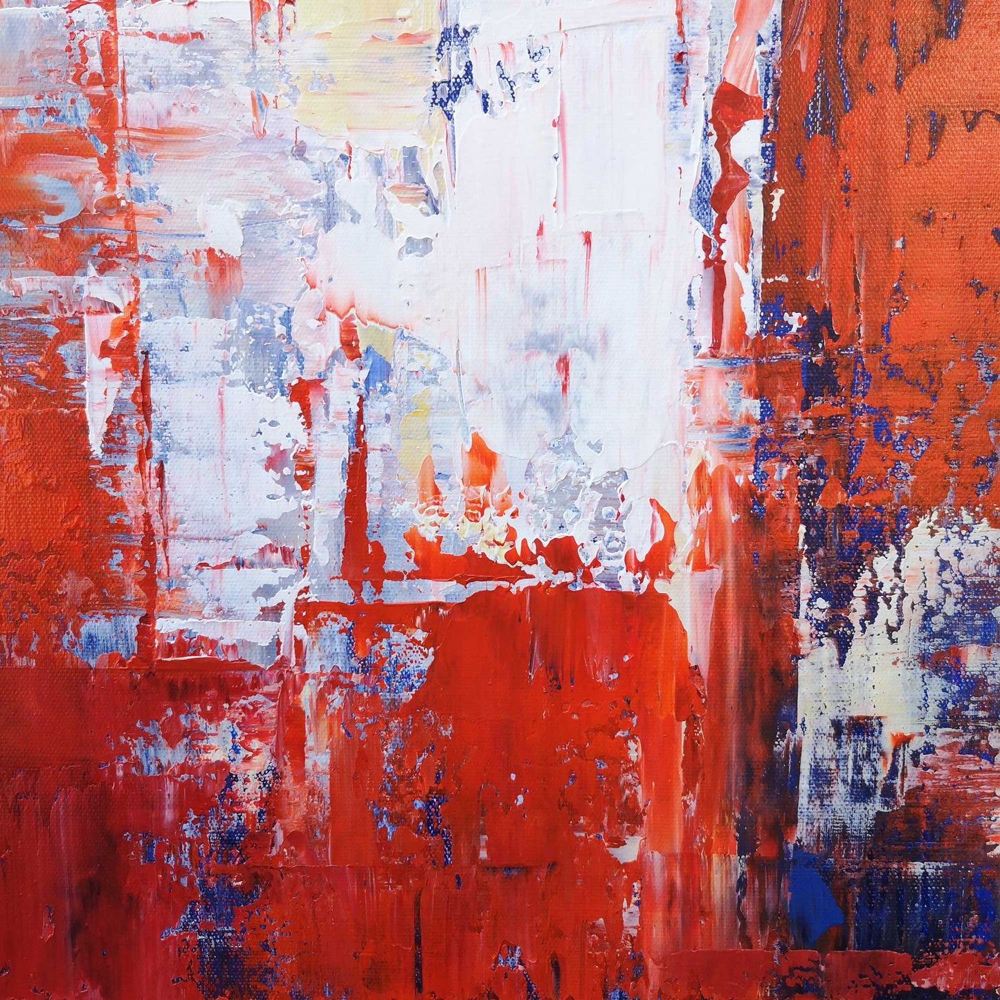 Red Blue Abstract Painting 48'' X 36'' #IS62