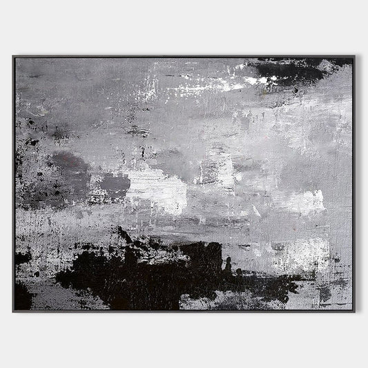 Black White Gray Abstract Art #ABAH22