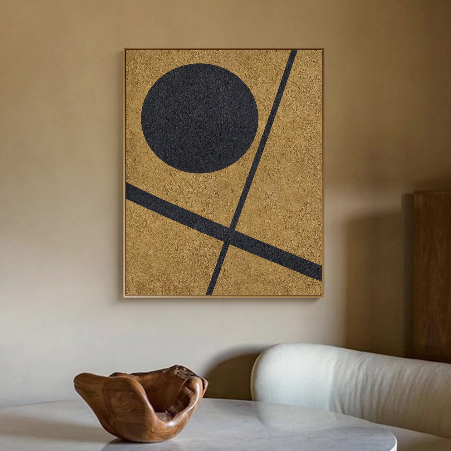 Black Gold Abstract Minimalist Painting #ABAV62