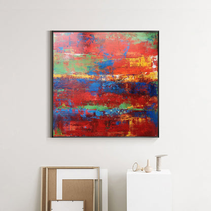 Red Abstract Art 40'' X 40'' #IS07