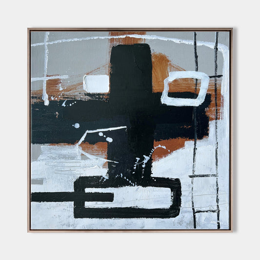Black And Brown Abstract Painting #ABAS77