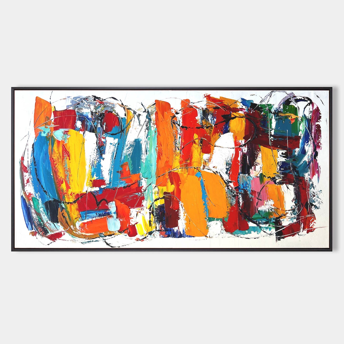 Colorful White Abstract Art #ABAP19