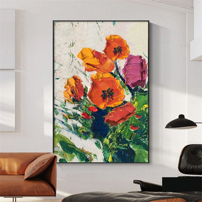 3D Textured Flower Bouquet Palette Knife Wall Art