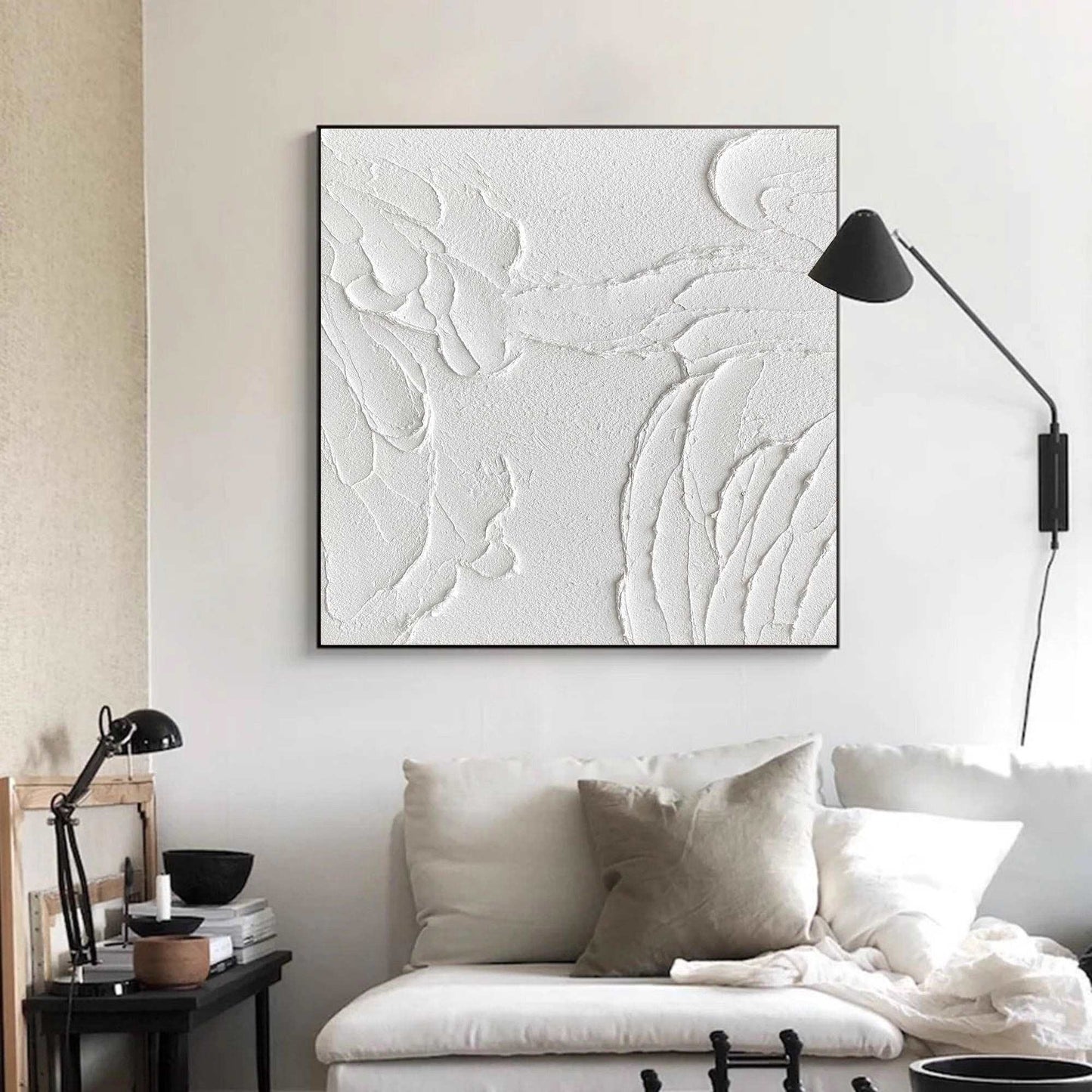 3D White Abstract Painting #ABAS50