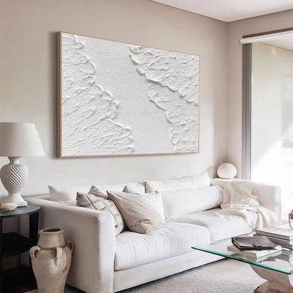 Luxury White Abstract Painting #ABAH42