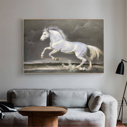 Running White Horse Painting #ANH33