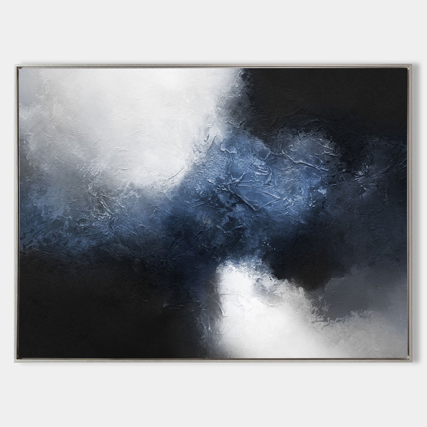 Large Dark BLue Black Abstract Art #ABAH13