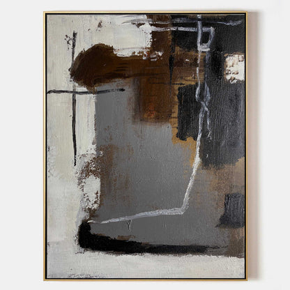 Black And Brown Abstract Painting #ABAV191