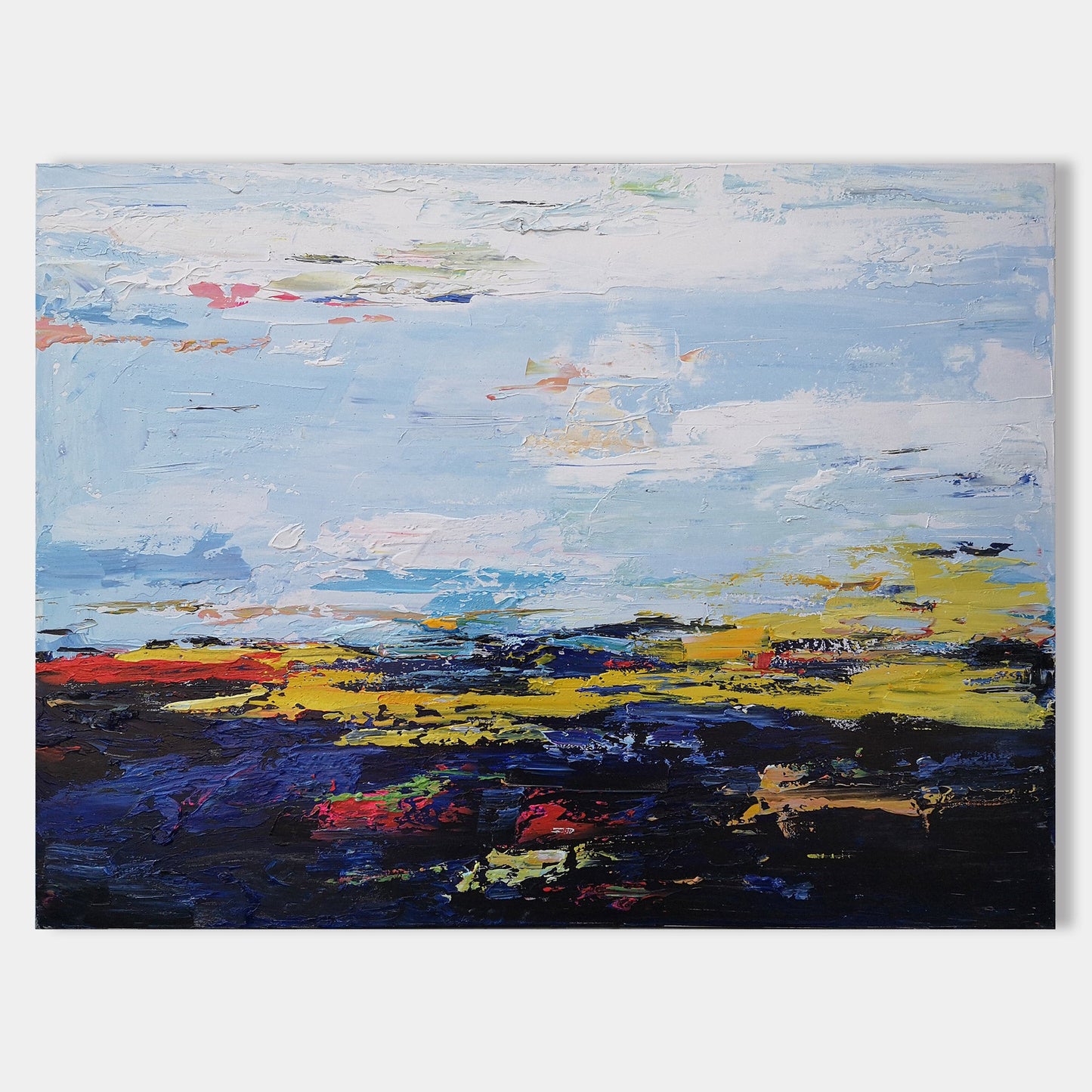 Blue Abstract Landscape Art 48'' X 36'' #IS64