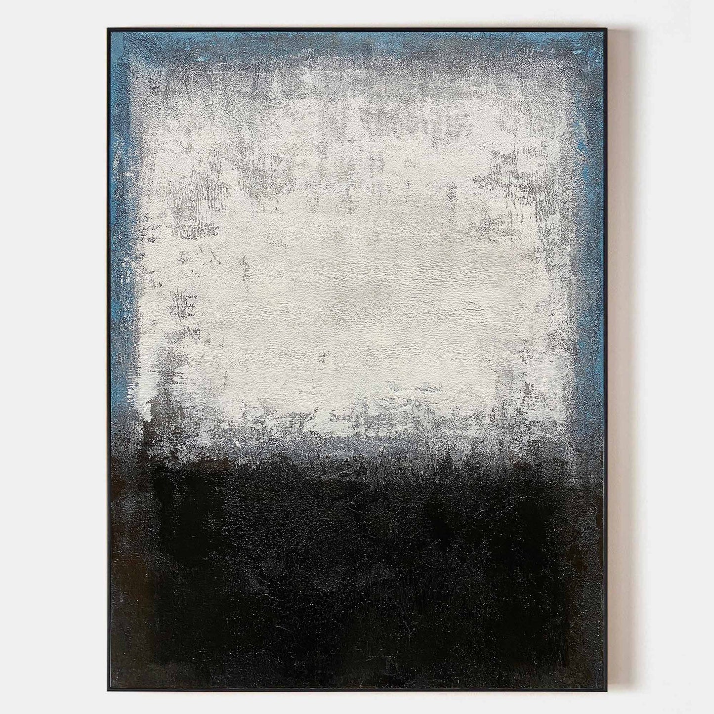 Black White Blue Minimalist Painting #ABAV106