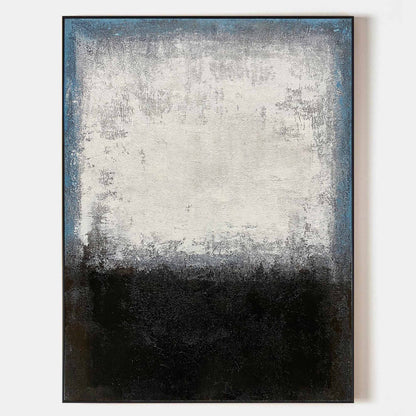 Black White Blue Minimalist Painting #ABAV106