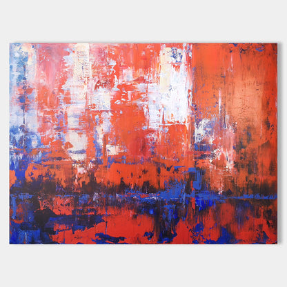 Red Blue Abstract Painting 48'' X 36'' #IS62