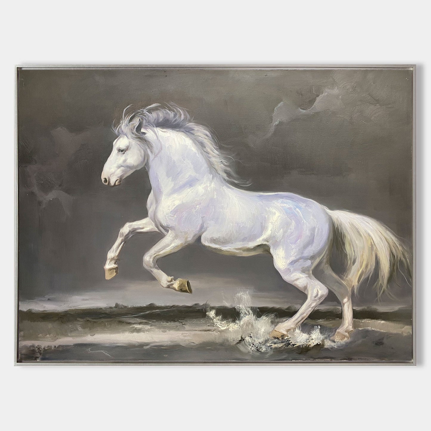 Running White Horse Painting #ANH33