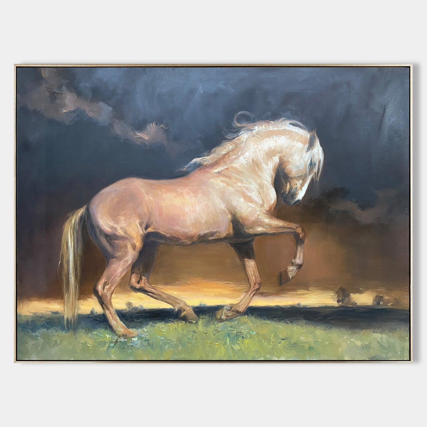 Running Brown Horse Painting #ANH34