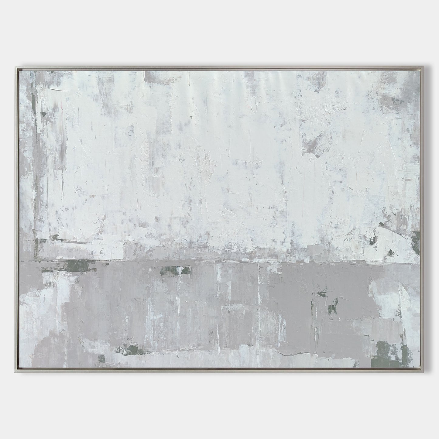 White And Grey Abstract Painting #ABAH90