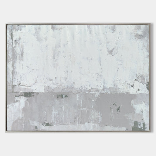 White And Grey Abstract Painting #ABAH90