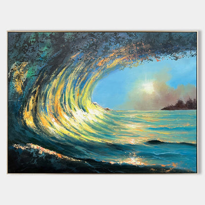 Sunrise And Wave Landscapes Painting #ABSH43