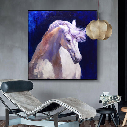 White Horse Portrait Painting #ANH25