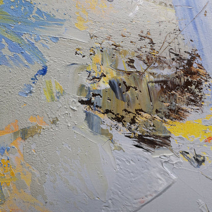 Yellow BLue Abstract Painting 36'' X 48'' #IS37