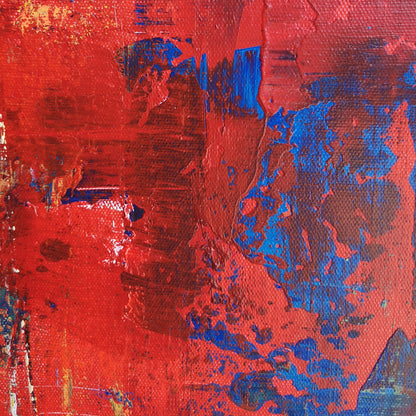 Red Abstract Art 40'' X 40'' #IS07