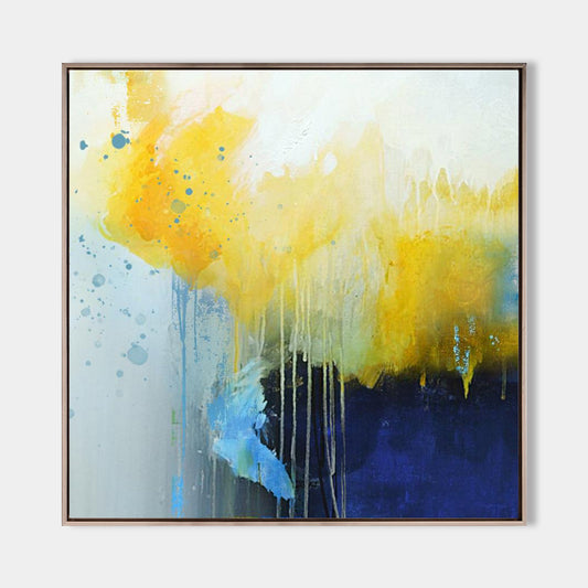 Large Yellow Abstract Painting #ABAS11