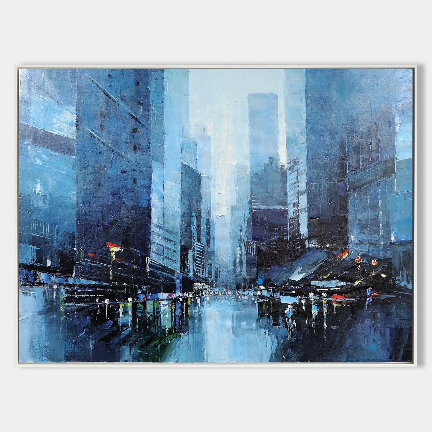 Blue Abstract Cityscape Art #URH01